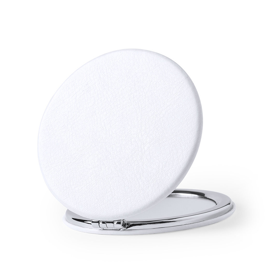 miroir pliant en similicuir blanc