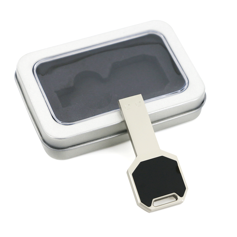 usb en métal  lumineuse forme clé