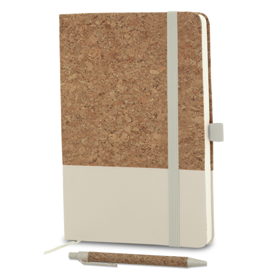 notebook a5 mi liège et mi tissu avec stylo