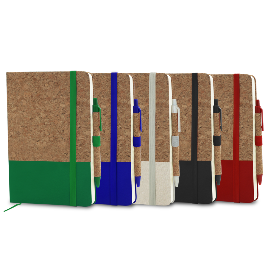 notebook a5 mi liège et mi tissu avec stylo