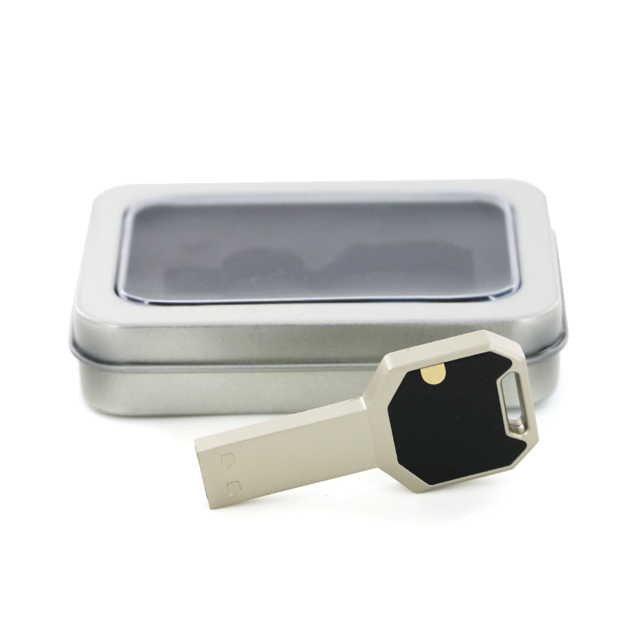 usb en métal  lumineuse forme clé