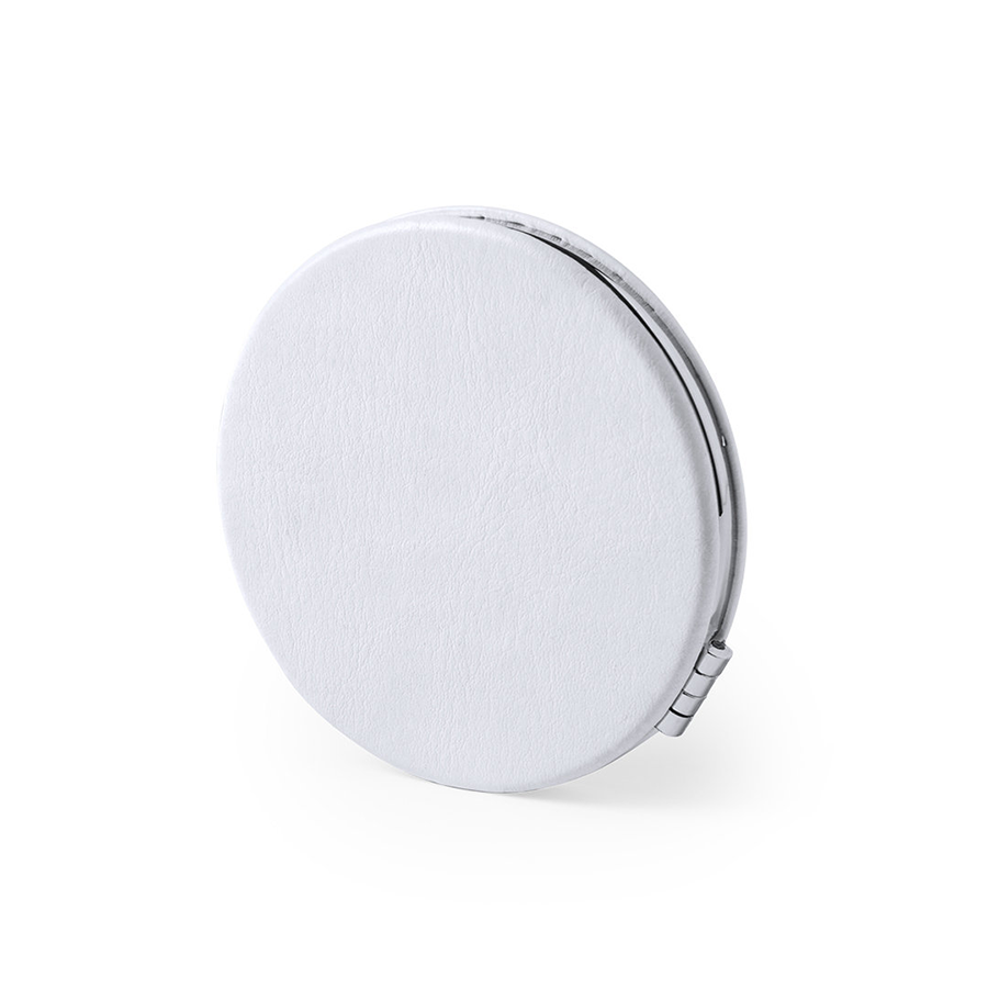 miroir pliant en similicuir blanc