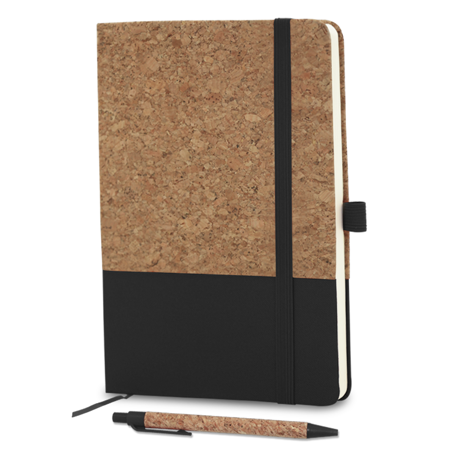 notebook a5 mi liège et mi tissu avec stylo