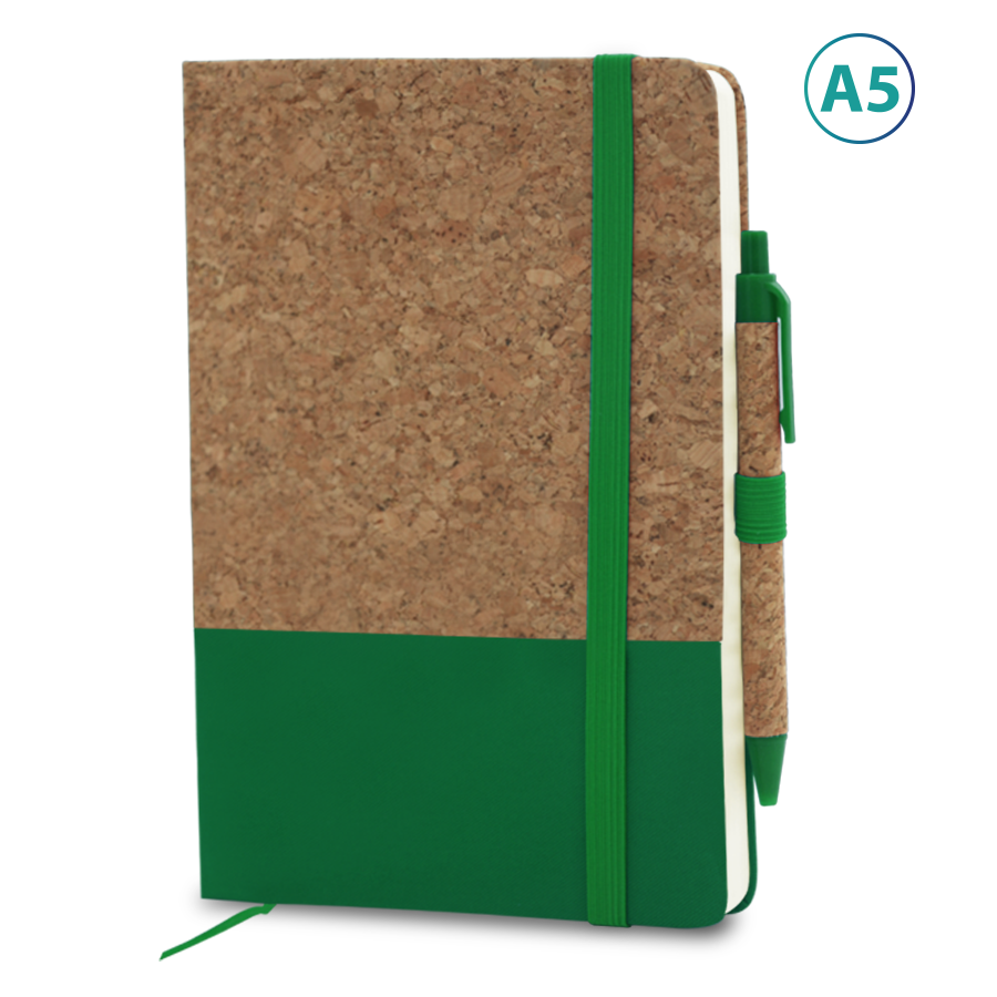 notebook a5 mi liège et mi tissu avec stylo