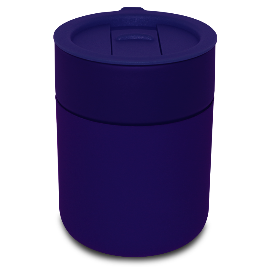 mug à couvercle en porcelaine avec manche en silicone 350 ml