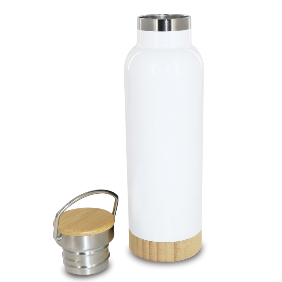 bouteille isotherme en inox et bambou 500 ml