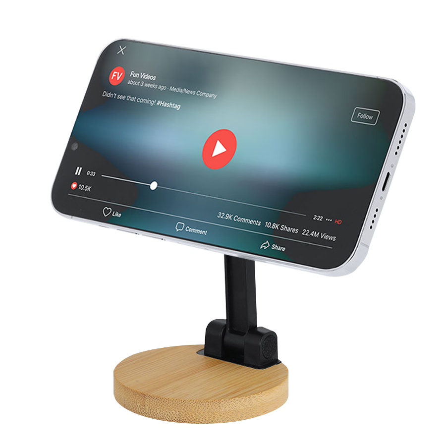 support magnétique en bambou pour téléphone