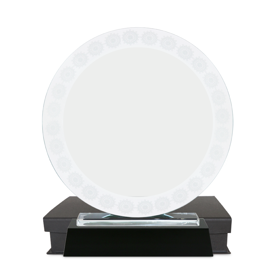 trophée rond avec design arabesque marocain