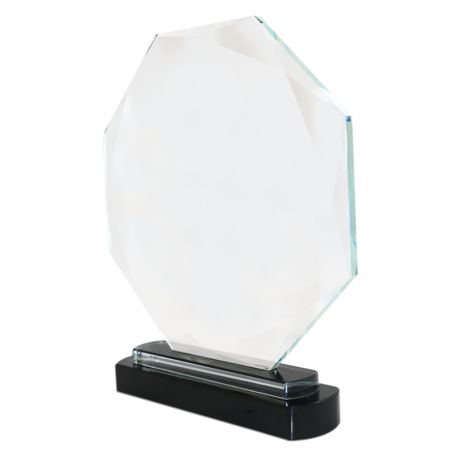 trophée en verre forme octogone