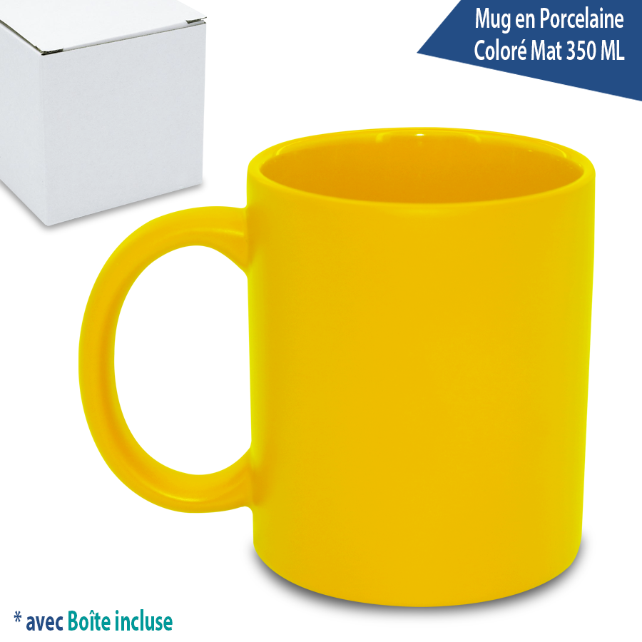 mug en porcelaine coloré 320 ml avec boîte